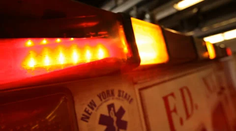 Siren lights on ambulance Stock Footage 33749830