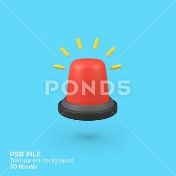Siren lights isolated 3d render icon illustration Modello PSD