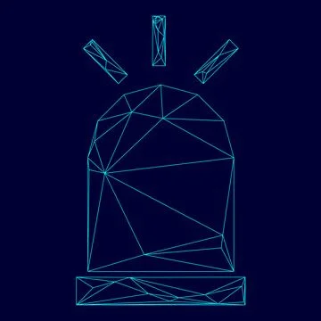 Siren low poly triangulation triangulated polygonal electric cyan blue vibran Illustration