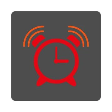 Sirene Clock Ring Rounded Square Button Stock Illustration