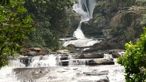 Siritarn waterfall in Doi inthanon national park, chiangmai Thailand Stock Footage 87657541