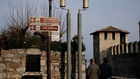 Sirmione: Walking Between Streets Stock Footage 104110532