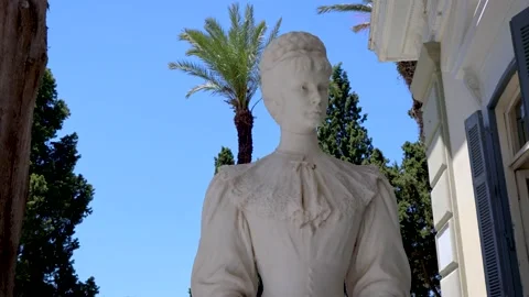 Sisi statue in Achilleion palace also called Sisi Palace on Corfu Island, Greece Stock Footage 157443994