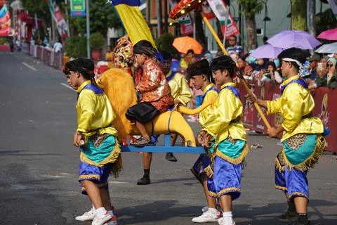 Sisingaan dance from west java at BEN Carnival Stock Photos