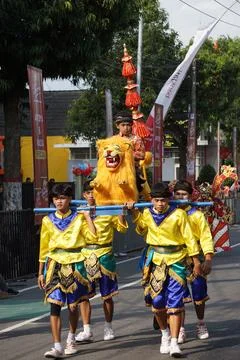 Sisingaan dance from west java at BEN Carnival Stock-Fotos