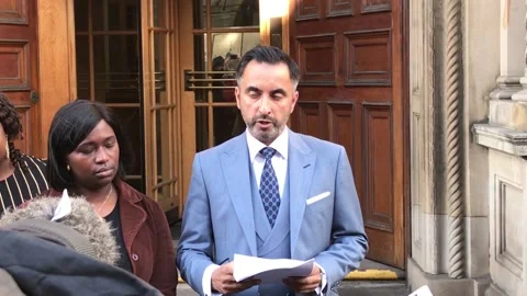 Sister and lawyer give statement as police not charged over Sheku Bayohs custody Stock Footage 148644530