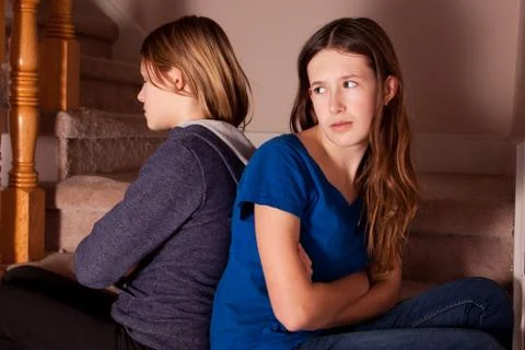 Sisters fighting Stock Photos