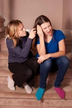 Sisters fighting Stock Photos