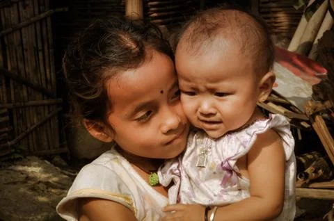 Sisters in Nepal Stock Photos