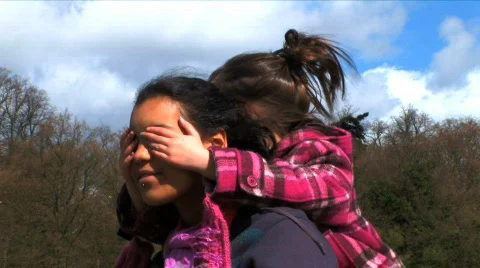 Sisters playing Stock Footage 362367