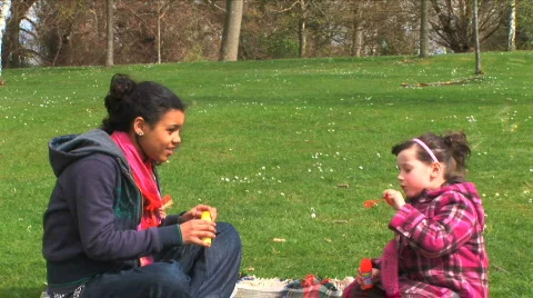 Sisters playing Stock Footage 363518