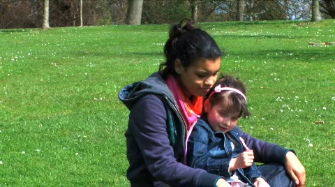 Sisters playing Stock Footage 365237