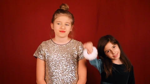 Sisters Singing One Twirls Stock Footage 115960590