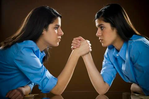 Sisters smiling Foto stock