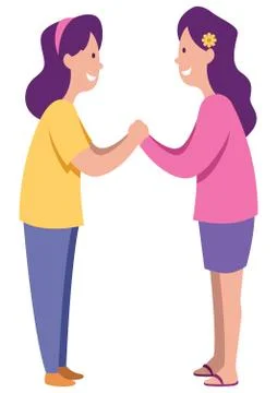 Sisters on White 库存插图