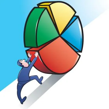 Sisyphean pie chart 스톡 일러스트