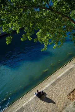 Sit along the Seine Stock Photos
