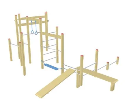 Sit-up and pull-up bars, 3D illustration Illustrazione stock