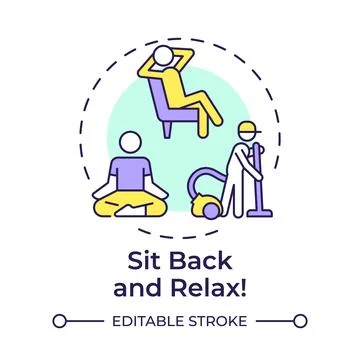 Sit back and relax multi color concept icon Stock Illustration