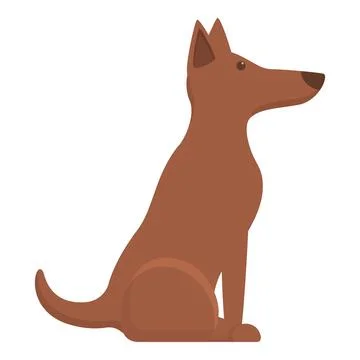 Sit command dog icon, cartoon style Illustrazione stock