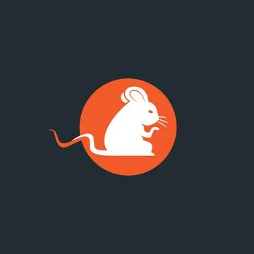 Sit down mouse vector symbol. Stock Illustration