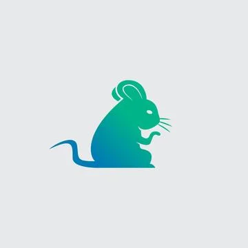Sit down mouse vector symbol. Stock Illustration