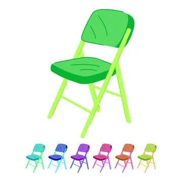Sit folding chair vector cartoon graphic 스톡 일러스트