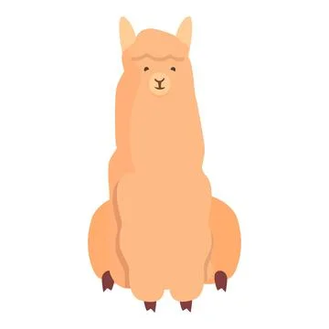 Sit lama icon cartoon vector. Cool baby Stock Illustration