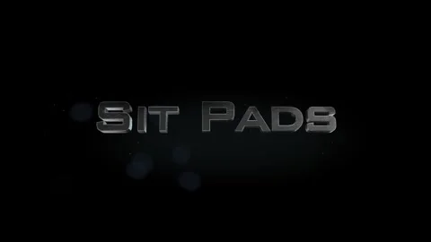 Sit Pads title 3D metal text on black alpha channel background Stock Footage 301266430