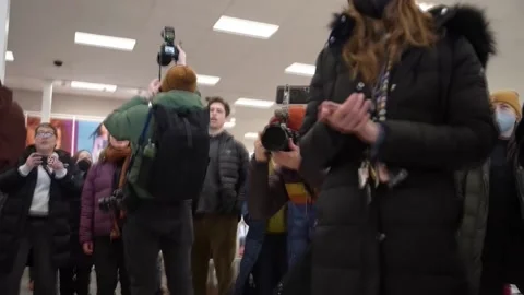 Sit-in protest held in US over immigration enforcement, USA, US - 20 Jan 2026 Video stock 327180929