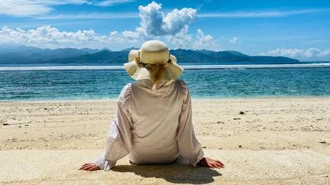 Sit relax on the beach Stock Photos