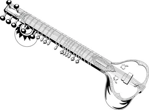 Sitar Stock Illustration