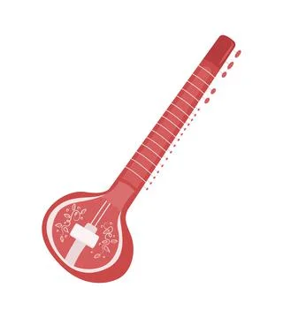 Sitar semi flat color vector object Stock-Illustration