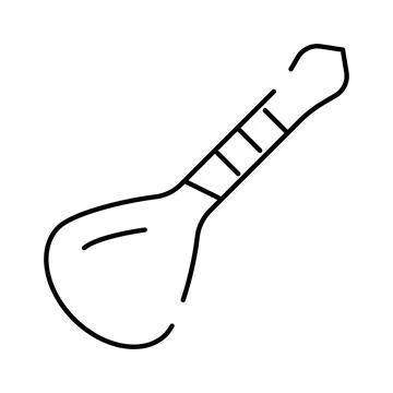 Sitar traditional stringed instrument line art drawing Stock Illustration