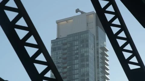 Sitcom Style Establishing Shot of NY Apartment or Skyscraper from under Brid Stock-Footage 326373736