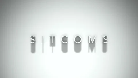 Sitcoms 3D title animation with shadows on a white background Stock Footage 297672860
