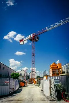 On site 3D concrete printer building Fotos de archivo