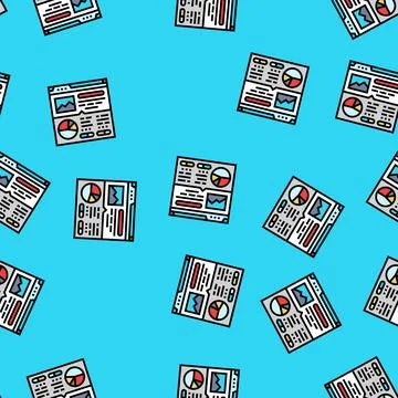 Site audit seo vector seamless pattern Stock Illustration
