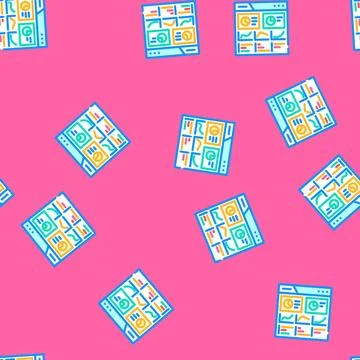 Site audit seo vector seamless pattern Illustrazione stock