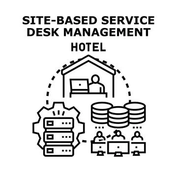 Site based service desk management hotel concept Stock Illustration