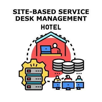 Site based service desk management hotel concept Stock Illustration