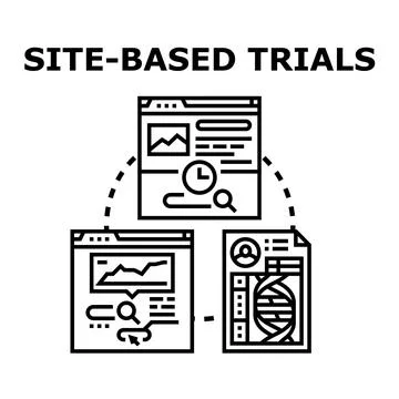 Site based trials concept for clinical research Stock Illustration