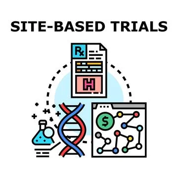 Site based trials concept representing clinical research development process Stock Illustration