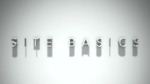 Site Basics 3D title animation with shadows on a white background Vídeo Stock 296716913