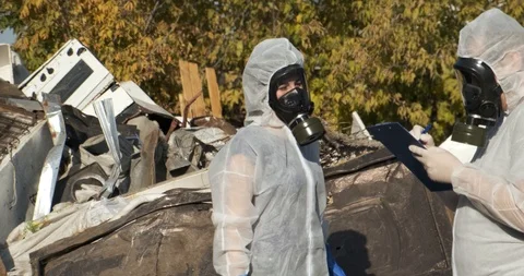 On-site biologists laugh at environmental problems, work carelessly, corruption Stock Footage 119049926