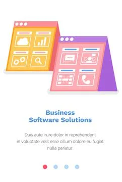 Site with business software solution. Webpage template illustration. Program for 스톡 일러스트