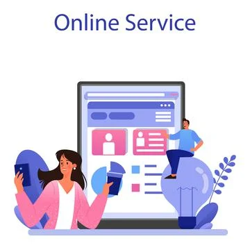 Site content online service or platform set. Media filling, イラスト素材