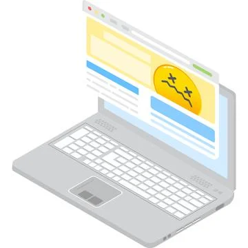 Site crash website fail 3d laptop computer icon 스톡 일러스트
