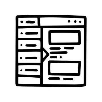 Site crm line vector doodle simple icon Stock Illustration