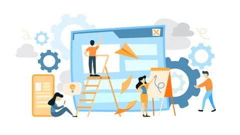 Site development illustration. Illustrazione stock